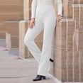 thumbnail image 1 of Patlollav Womens Flare Solid Suit Pants Leisure Trousers 95%Polyester 5%Spandex Pants, 1 of 6