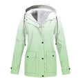 thumbnail image 1 of Patlollav Womens Jackets Outdoor Plus Size Drawstring Zipper Hooded Raincoat Windproof Tops Coat With Pocket, 1 of 6