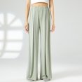 thumbnail image 1 of Patlollav Womens Leggings Yoga Pants Solid Color Casual Pleated Straight Leg Wide Leg Pants Loose Trousers, 1 of 6