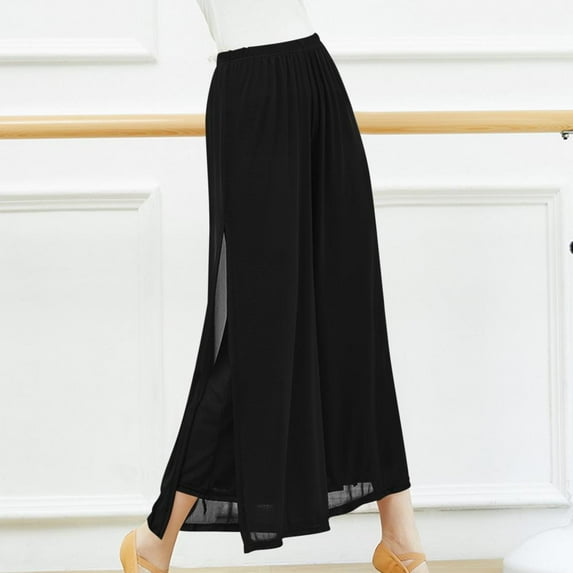 Patlollav Womens Loose Long Pants Solid Color Breathable Casual Straight Leg Wide Leg Pants Yoga Leggings