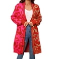 thumbnail image 1 of Patlollav Womens Medium Long Coat New Long Sleeve Sweater Knitted Cardigan Coat, 1 of 6