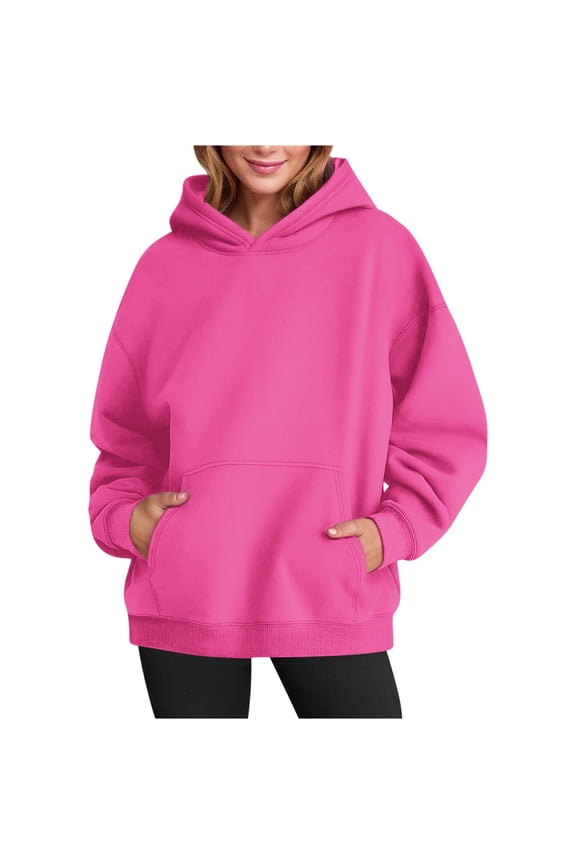Womens Oversized Hoodies Casual Long Sleeve Fleece Sweatshirts Pullover Sweaters Teen Girls Preppy Tops Clothes