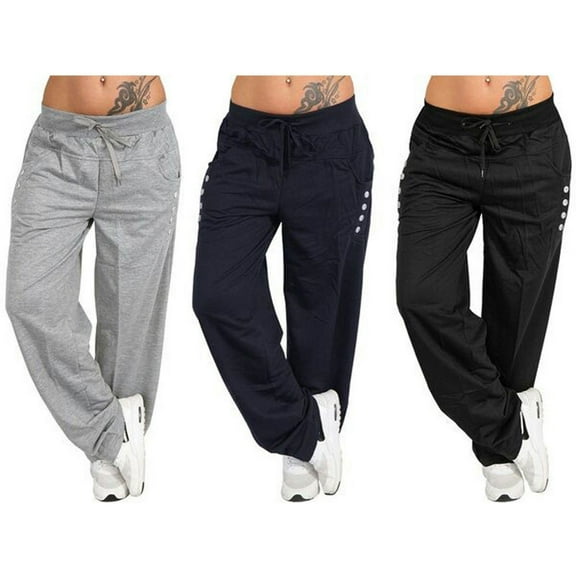 Patlollav Womens Pants Autumn Winter Wide Leg Yoga Sports Trousers Long Pants