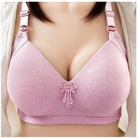 Patlollav Womens Plus Size Bras No Steel Ring Push Up Underwear Vest-Style Sleep Bra