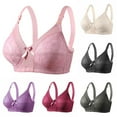 thumbnail image 1 of Patlollav Womens Plus Size Bras,Sexy Lace Front Button Shaping Cup Shoulder Strap Underwire Bra Extra-Elastic Wirefree, 1 of 6