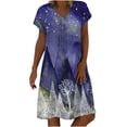 thumbnail image 1 of Patlollav Womens Plus Size Short Sleeve V-Neck Summer Loose Comfy Causal Print Dress, 1 of 6