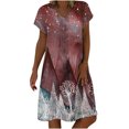 thumbnail image 1 of Patlollav Womens Plus Size,Fashion Womens Short Sleeve V-Neck Summer Loose Comfy Causal Print Dress, 1 of 6