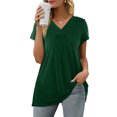 thumbnail image 1 of Patlollav Womens Plus Size Summer V-Neck Short Sleeve Solid Casual T-Shirt Blouse, 1 of 6