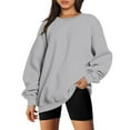 thumbnail image 1 of Patlollav Womens Plus Size Sweatshirt Long Sleeve Solid Blouse Tops, 1 of 6