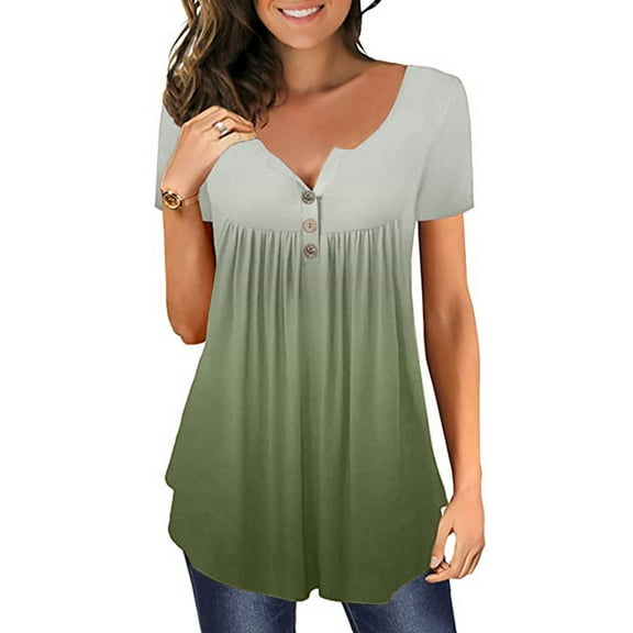 Pntutb Womans Plus Size Shirt Tees Short Sleeve V-Neck T Shirt Tie-Dye T-Shirt Tops Blouse Gift