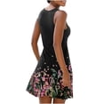 thumbnail image 1 of Patlollav Womens Plus Size Fashion Vintage O-Neck Sleeveless Flower Print Round Button Dresses, 1 of 6