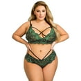 thumbnail image 1 of Patlollav Womens Plus Size Lace Wireless Bra Lingerie Sleepwear Pajamas Underwear Set, 1 of 6