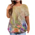 thumbnail image 1 of Patlollav Womens Plus Size Short Sleeve Tshirt 2024 Summer Floar Print Casual Crewneck Tunic Tops Loose Tee Shirts, 1 of 6