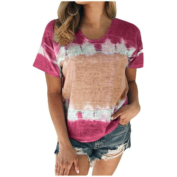 Patlollav Womens Plus Size Tops,Fashion Blouse Scenic Flower Print Round Neck T-Shirt