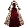 thumbnail image 1 of Patlollav Womens Plus Size Vintage Gothic Court Square Collar Patchwork Bow Dress, 1 of 4