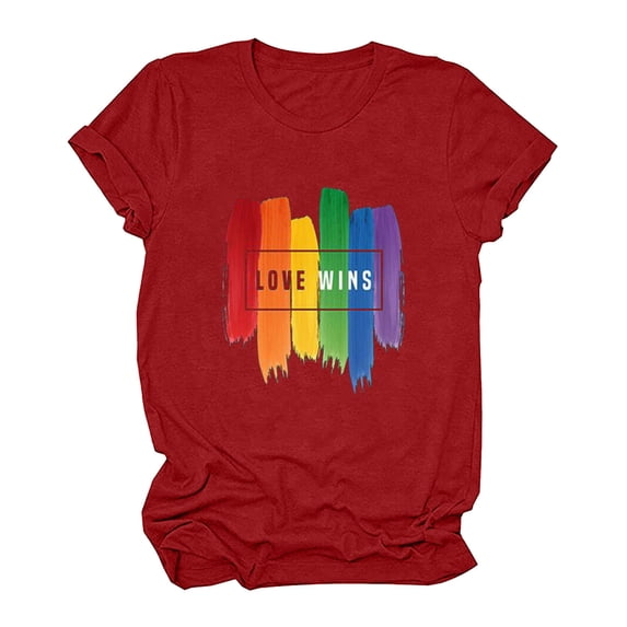 Patlollav Womens Plus Size Women Shirt Casual Colourful Print Pullover Short Sleeve T-Shirt Tops