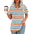 thumbnail image 1 of Patlollav Womens Printed V-Neck Short-Sleeved T-Shirt Loose Short Sleeve Tops, 1 of 6