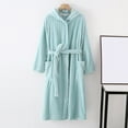 thumbnail image 1 of Patlollav Womens Robe Bathrobe Lengthening Keep Warm Pockets Pajamas For Men and Women Nightgown, 1 of 3