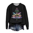 thumbnail image 1 of Patlollav Womens Round Neck Sweatshirts Printed Loose Fitting Long Sleeve Tops Blouse, 1 of 6