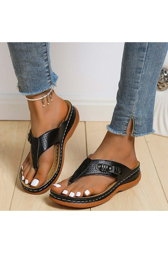 Womens Sandals Women Orthopedic Sandals Wedge Flip-flops Outer Beach Sandals Comfortable Shoes