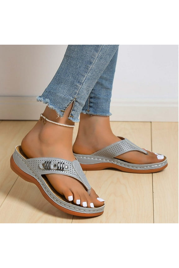 Womens Sandals Women Orthopedic Sandals Wedge Flip-flops Outer Beach Sandals Comfortable Shoes
