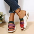 thumbnail image 1 of Patlollav Womens Sandals Women Platform Colorblock Casual Roman Slippers Wedge Corrective Sandals, 1 of 4