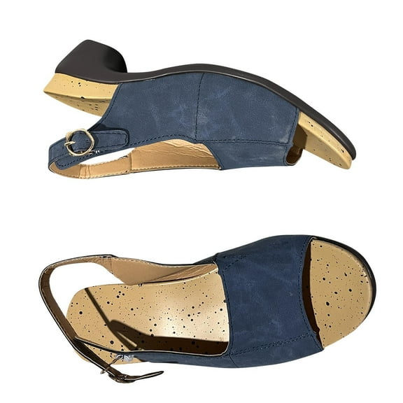 Patlollav Womens Sandals Women Summer Thick Heel Sandals Pumps Buckle Open Toe Casual Shoes