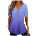 thumbnail image 1 of Patlollav Womens Short Sleeve Tops Fashion V Neck Print Casual Loose Shirts, 1 of 6