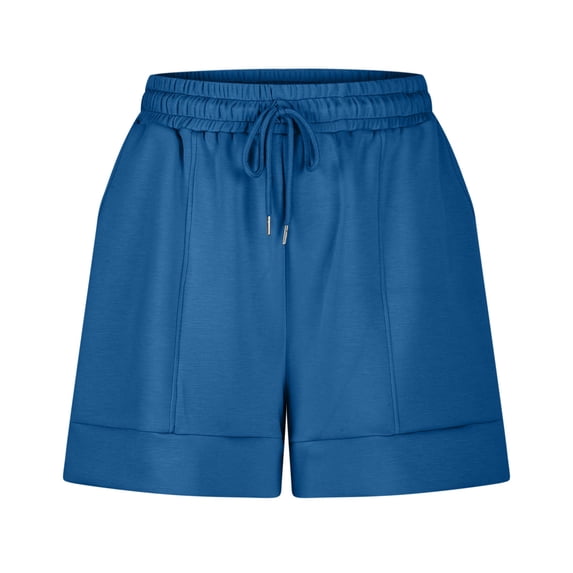 Patlollav Womens Shorts Casual Summer Drawstring Comfy Elastic High Waist Running Shorts Pants with Pockets