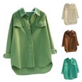 thumbnail image 1 of Patlollav Womens Solid Corduroy Casual Double Pocket Cardigan Tops Casual Coat/Shirt on Ladies, 1 of 7