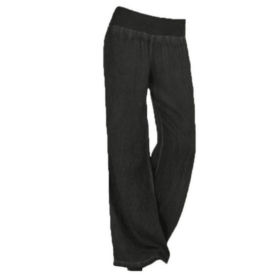 Patlollav Womens Solid Denim Jeans Full Length Pants