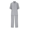 thumbnail image 1 of Patlollav Womens Solid Long Sleeve Pullover Shirt Tops + Pants Trousers Set, 1 of 6