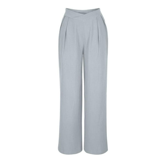 Patlollav Womens Solid Wide Leg Palazzo Lounge Pants Casual Straight Leg High Waist Stretch Pants