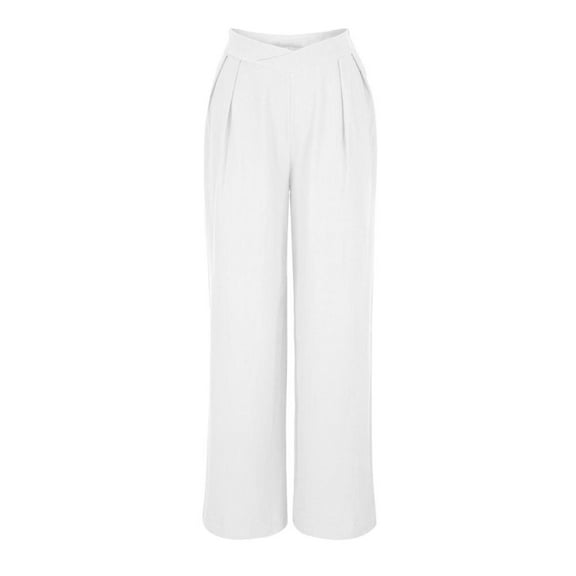 Patlollav Womens Solid Wide Leg Palazzo Lounge Pants Casual Straight Leg High Waist Stretch Pants