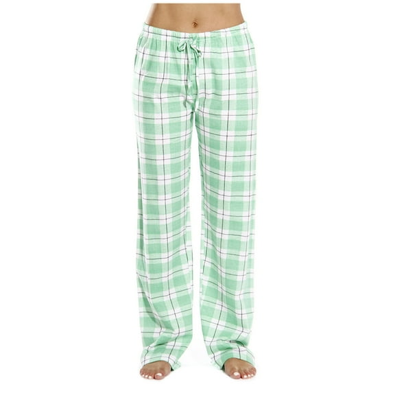 Patlollav Womens Spring and Autumn Plaid Print Sports Casual Home Pants Loose Sweatpants