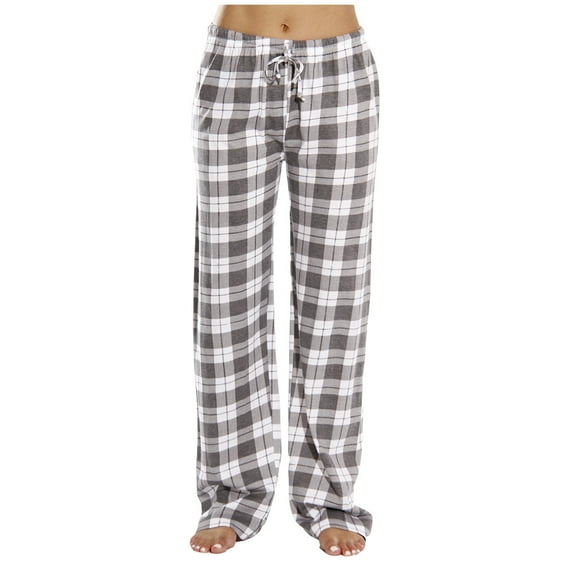 Patlollav Womens Spring and Autumn Plaid Print Sports Casual Home Pants Loose Sweatpants