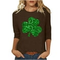 thumbnail image 1 of Patlollav Womens St. Patrick's Day T-shirt 3/4 Sleeve Blouse Round Neck Casual Tops, 1 of 6
