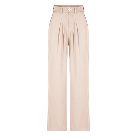 Patlollav Womens Straight Leg Pants 2024 High Waisted Button Down Stretchy Work Trousers with Pockets