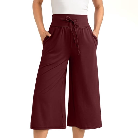 Patlollav Womens Summer High Waisted Capri Pants Plus Size Casual Sport Activewear Capris Sweatpants Loose Fit