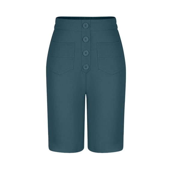 Patlollav Womens Summer High Waisted Shorts Summer Straight Wide Leg Short Stretchy Office Work Sport Shorts