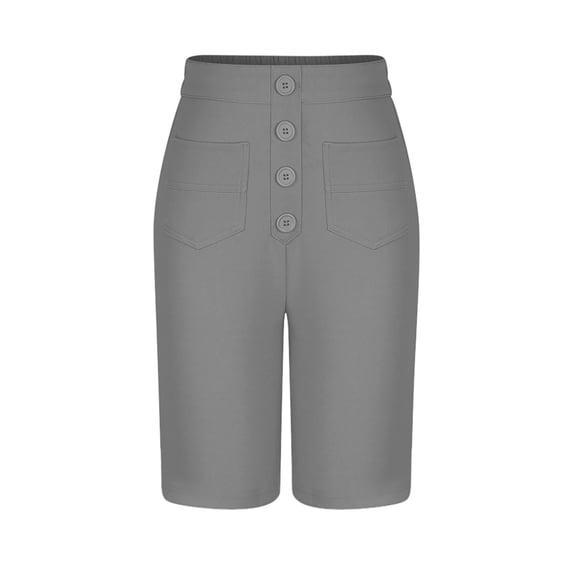 Patlollav Womens Summer High Waisted Shorts Summer Straight Wide Leg Short Stretchy Office Work Sport Shorts