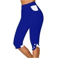 thumbnail image 1 of Patlollav Womens Summer High Waisted Solid Color Capris Matching Slim Fitting Yoga Gym Pants, 1 of 6