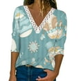 thumbnail image 1 of Patlollav Womens Summer Sexy Gradient Print Regular Womens Long Sleeve Tops Mint Green M, 1 of 6