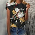 thumbnail image 1 of Patlollav Womens Summer Short Sleeve T-Shirts Crewneck Floral Print Fit Tops Tees Blouses, 1 of 6