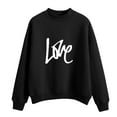 thumbnail image 1 of Patlollav Womens Sweatshirts Casual love Print Round Neck Loose Long Sleeve Polyester Tops, 1 of 6