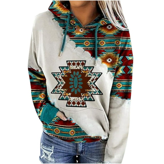 Patlollav Womens Sweatshirts Folk-Custom Pullover Long Sleeve Hooded Pocket Hoodies Tops