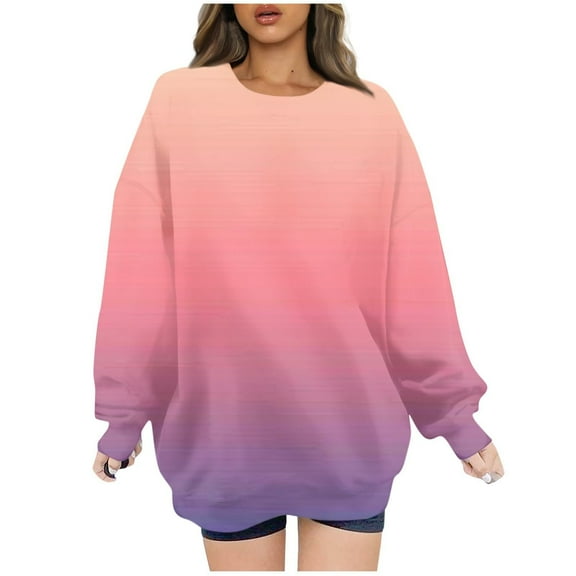 Patlollav Womens Sweatshirts,Ladies Long Sleeve Blouse Round Neck Casual Tops
