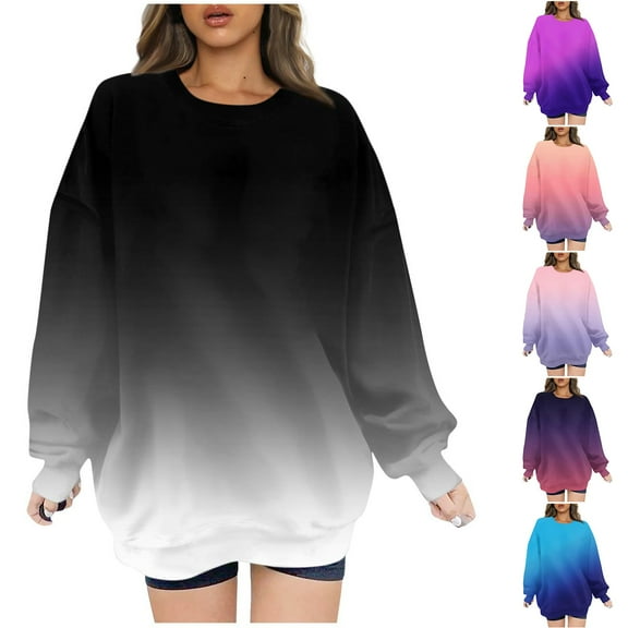 Patlollav Womens Sweatshirts,Ladies Long Sleeve Blouse Round Neck Casual Tops