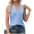 thumbnail image 1 of Patlollav Womens Tank Top Under $10, V-Neck Tank Top for Women's Sleeveless Solid Color Basics Casual Tops Pullover T-Shirt, 1 of 6
