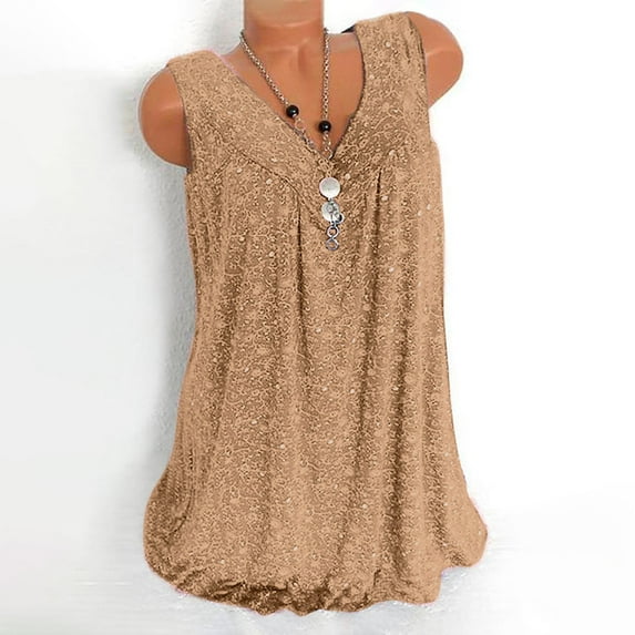 Patlollav Womens Tank Top V-Neck Sleeveless Casual T-Shirts